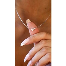 Wind Arapça Aşk Kolye 925 Ayar Gümüş Zirkon Taşlı Kadın Kullanıcılar İçin Sarı Maden Rengi