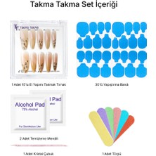 Takma Takma 10'lu Ten Rengi  Extra Extra Extra EEE1489 Tekrar Kullanılabilir El Yapımı Protez Takma Tırnak - Ten Rengi-XS