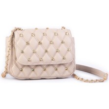 Ada Çanta Kırtasiye Kadın Taşlı Zincirli Şık Kapitone Çapraz Çanta N101 ( 21X12 Cm)