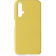 Huawei Honor 20 Kılıf Nano Içi Kadife Silikon - Sarı - FKU1202-9991
