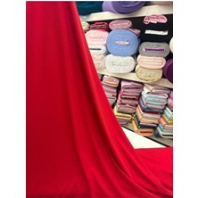 Mekik Manifatura Kırmızı Esnek Interlok Jarse Kumaş Giyim ve Ev Tekstili İçin 100 X 150 CM