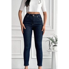 By Caspita Fashion Kadın Yüksek Bel Skinny Power Likra Dar Paça Jean