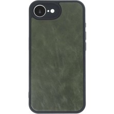 iPhone 16E Kılıf Aras Deri Kapak - Koyu Yeşil - FKU4960-7729