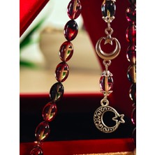 Takıda Gümüş Ateş Kehribar Tesbih Sistem Püsgüllü Orjinal Ürün