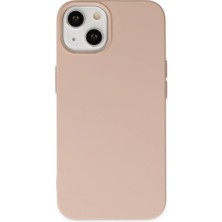iPhone 14 Plus Kılıf Nano Içi Kadife Silikon - Pudra - FKU8309-1664