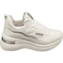 Flet 327Z Ortopedik Çorap Şeklinde Bilekten Saran 5 cm Gizli Topuk Kadın Günlük Sneaker Ayakkabı