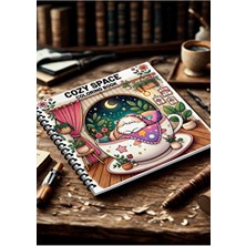 Pink Swan Craft Pink Swan Cozy Spaces Büyük Boyama Kitabı 20x20 cm Çocuklar ve Yetişkinler İçin Eğlenceli Tasarımlar