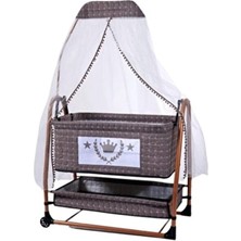 Turhan Bebe King Beşik Metal Sallanır Beşik Siyah Portatif Beşik