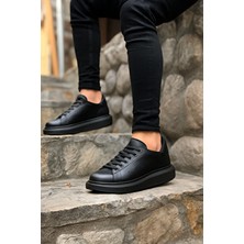 Pluvia Shoes Siyah Süet Erkek Sneaker Kalın Tabanlı Bağcıklı Tasarım ile Rahat Kullanım Sunar