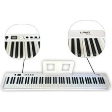 Lunax Ps-35 Katlanabilir Dijital Piyano 88 Tuş Beyaz (Çanta+Adaptör)