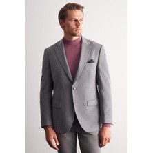 İmza Gri Mono Yaka Yünlü 6 Drop Comfort Fit Classic Ceket 1002255150
