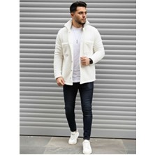 Insane Minds Unisex Düğmeli Pelüş Ceket Normal Kalıp Çift Cepli Casual Stil Örme Kumaş