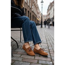 Bufu Loa Taba Süet Babet Bağcıklı Ince Taban Loafer
