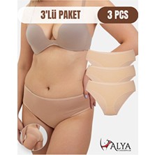 Alya Underwear Kadın Pamuklu Bato Slip Külot - 3 Adet Ten - 3'lü Paket Külot