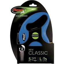Flexi New Classic Kordon Large Mavi 5 Metre Otomatik Gezdirme Tasması Ergonomik Tasarım