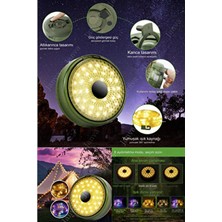 Janva Solar Şarjlı 10 Metre LED Kamp Lambası Işıldak Fener Dekor Yıl Başı Süsü Perde Peri Şerit Kamp