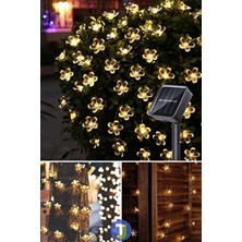 Technojet Solar 50 LED Çiçekli Bahçe Dekorasyon Güneş Enerjili Aydınlatma Modlu