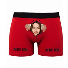 Texkid Eğlenceli Yazılı Kırmızı Erkek Man Boxer 2XL Kişiye Özel Tasarım