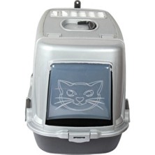  ırak plastik xxl büyük boy kapalı kedi tuvaleti kürek hediyeli 38x60x40 .. kapalı kedi tuvaleti