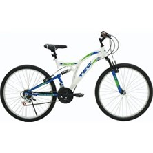 OEM Belderia Tec Master 26 Jant 21 Vites Çift Amortisörlü Dağ Bisikleti 48 cm Beyaz / Mavi