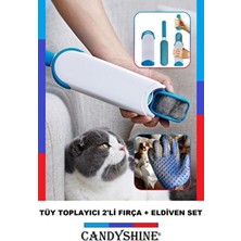 CandyShine ® Deluxe Mucize Koltuk Kıyafet Halı Tüy Toplayıcı Kedi Fırça Seti Kedi Tüy Toplayıcı Eldiven Tarak