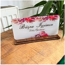 Fabriflow Exclusive Çiçek Desenli Isimli Özel Tasarımlı Masa Isimliği