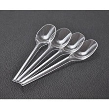  sup kaşık tatlı & dondurma & parti & kutlama sup şeffaf plastik kaşık 100'lü paket