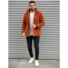 Insane Minds Unisex Normal Kalıp Düğmeli Pelüş Ceket Çift Cepli Örme Kumaş Özellikli