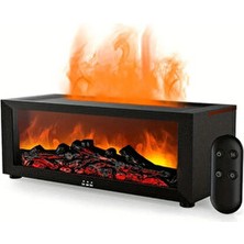 Exenar Şömine Görünümlü Alev Efektli Hava Nemlendirici 3D Alev Aroma Difüzörü Aroma Terapi Buhar Makinesi