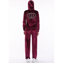 Ikmal Taçlı Taş Yumuşak Doku Kadife Bol Paça