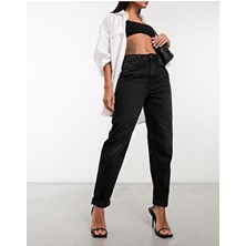 Vega Kadın Siyah Mom Fit Jeans Kot Pantolon