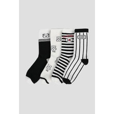 Defne Baby 4 Çift Mevsimlik Erkek Çocuk Soket Çorap