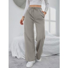 Wkm Kadın Baggy Fit 3 Iplik Beli Lastikli Geniş Paça Eşofman