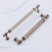 Badem10 Nesil Çizgili 224 mm Bronz Metal Kulp Mobilya Çekmece Mutfak Dolabı Dolap Kulpları Kulpu Kulpları