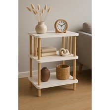 Peka Modern Çevir Kur 2 Raflı Köşe ve Yan Sehpa – Çok Amaçlı Fiskos Sehpa