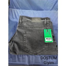 Gambia Outdoor's Bugi Star Siyah Klasik Büyük Beden Yüksek Bel Esnek Normal Paça Erkek Kot Pantolon