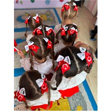 Melo 2 Adet- Türk Bayrağı ve Atatürk Imzası Desenli Bayrak 29 Ekim Klipsli Toka Seti