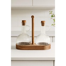 Kitchen Life 2'li Akasya Standlı Borasilikat Yağdanlık Seti 2X300ML