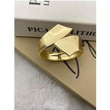 Hedef Bijuteri Özel Seri Gold Renk Çapraz Geçmeli Kelepçe Bileklik Pirinç Malzeme Kadın Kullanıcı İçin