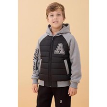 Perendi Erkek Çocuk Içi Peluşlu Kapitone Kapüşonlu Kolej Ceket – Siyah