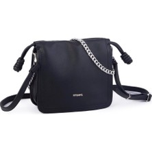 Ada Çanta Kırtasiye Kadın Zincirli Büzmeli Çıtçıtlı Omuz ve Çapraz Çanta