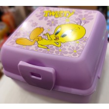 Ada Çanta Kırtasiye Tweety Figürlü Plastik 2 Bölmeli Beslenme Kabı AD20057