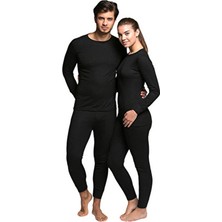 Jilly Jo Unisex Kışlık Siyah Termal Takım -20 Dereceye Kadar Tam Koruma Sağlar Içlik Asker Için Uygun Takım