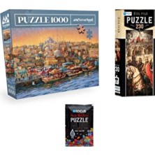 Neverland 3'lü Set Puzzle - 1000 Parça Istanbul Evening + 230 Parça Fetih 1453 Panorama + Puzzle Yapıştırıcı