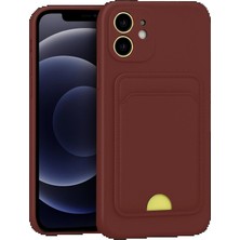 iPhone 11 Kılıf Kelvin Kartvizitli Silikon - Bordo - FKU6006-2799