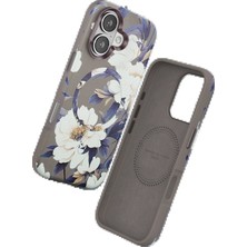 iPhone 16 Flower Series Magsafe Kapak - Gri - FKU1492-8827