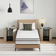 SİTEHOME Beyaz 15 cm Gizli Pedli Full Ortopedik Sünger Yatak Orta Sert Tek Kişilik Konfor