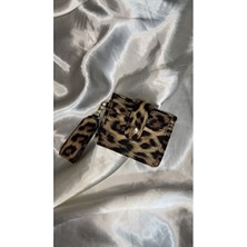 Moda Leopar Desenli Çıtçıtlı Kartlık, Kağıt Para Bölmeli ve Anahtarlık Detaylı