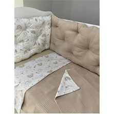 Jaju Baby Waffle Pike Kumaş ve Dağ Desenli Kombin 90X190 Montessori Nevresim Takımı ve Kenar Koruma