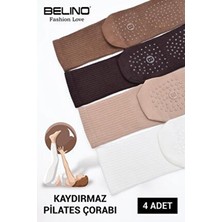 Kadınlar İçin Taban Altı Kaydırmaz Hamile, Dans ve Pilates çorabı 4 Lü Paket